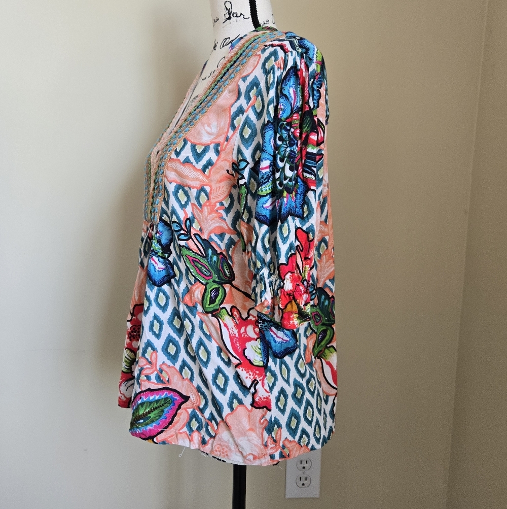 Blank London Anthropologie Top Womens S Colorful Floral Jersey - Picture 5 of 10